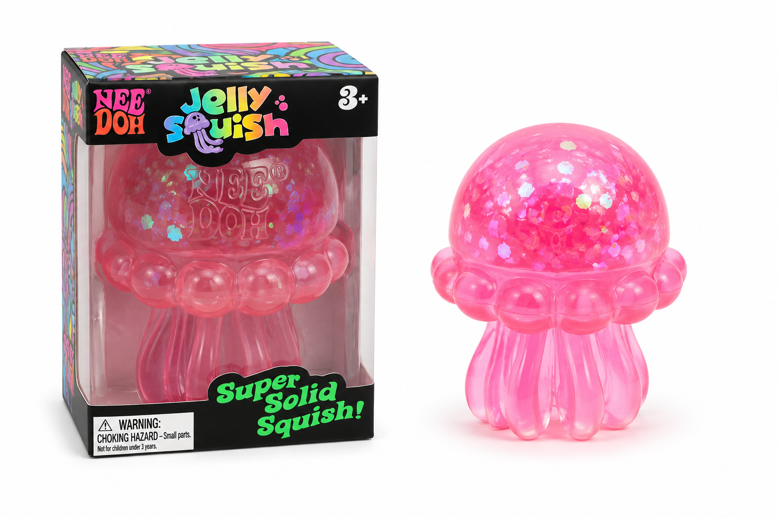 NeeDoh Jelly Squish Jellyfish – Super Solid Sensory Squishy Toy