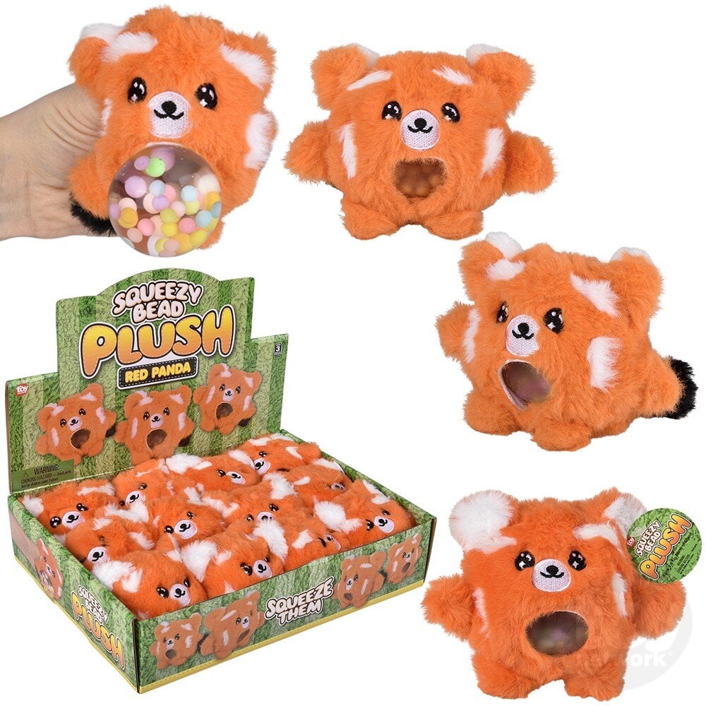 Squeezy Bead Plush Panda– Orange