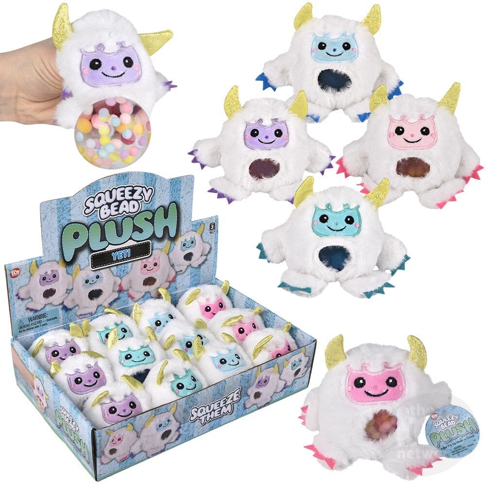 Squeezy Bead Plush Yeti – 3" Sensory Plush Collectible