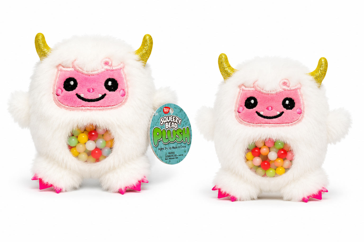 Squeezy Bead Plush Yeti – 3" Sensory Plush Collectible