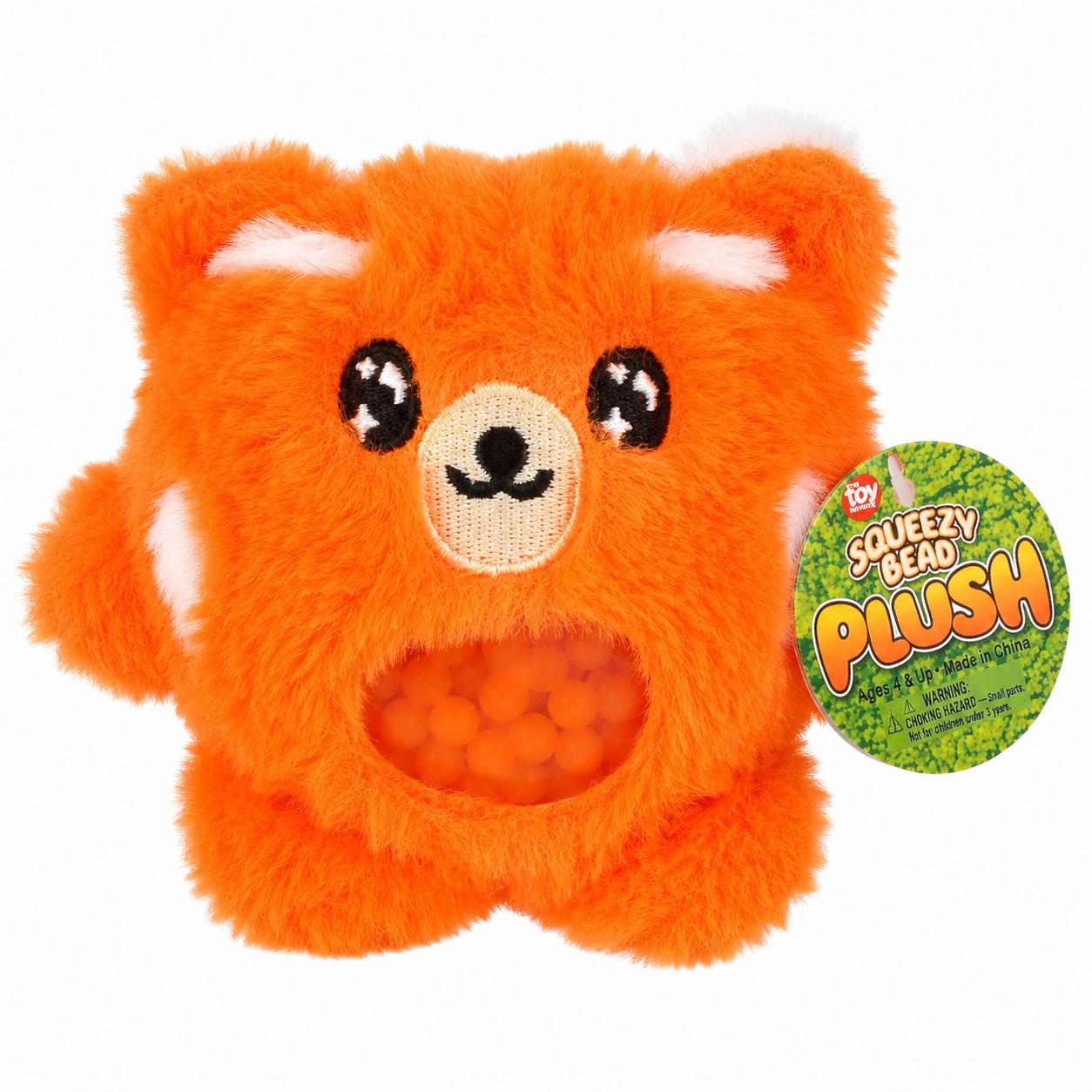 Squeezy Bead Plush Panda– Orange